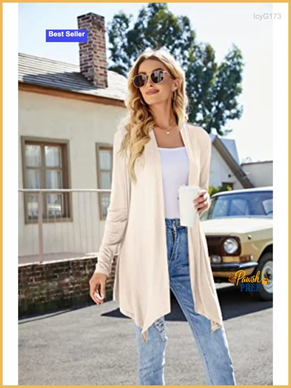 Lightweight Open Front Cardigan Long Sleeve Duster Hi-Low Knit Sweater